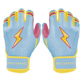 Coach RAC Creator Series Short Cuff Batting Gloves - Baby Blue/Yellow