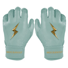 King of JUCO Creator Series Short Cuff Batting Gloves - Mint/Gold