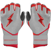 Grey Series Long Cuff Batting Gloves - Red