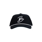 "Flying B" Pre-Curved Golf Rope Hat - Black