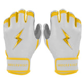 Chrome Series Short Cuff Batting Gloves - Yellow