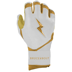 Gold Series Long Cuff Batting Gloves - White/Gold
