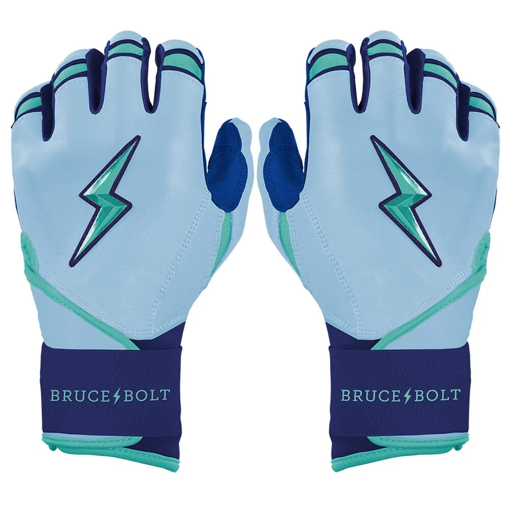 Bear Series Long Cuff Batting Gloves - Tidal Blue