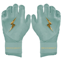 King of JUCO Creator Series Long Cuff Batting Gloves - Mint/Gold
