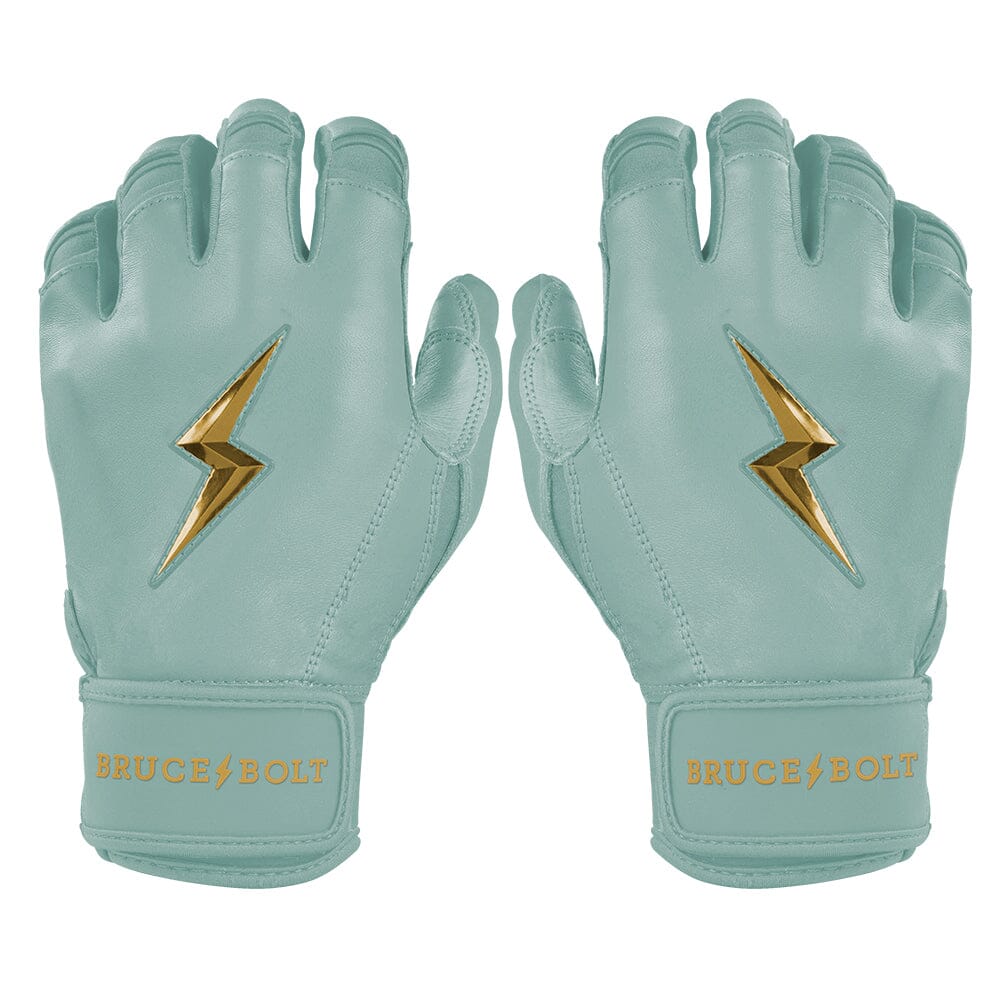 King of JUCO Creator Series Short Cuff Batting Gloves - Mint/Gold