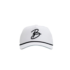 "Flying B" Pre-Curved Golf Rope Hat - White