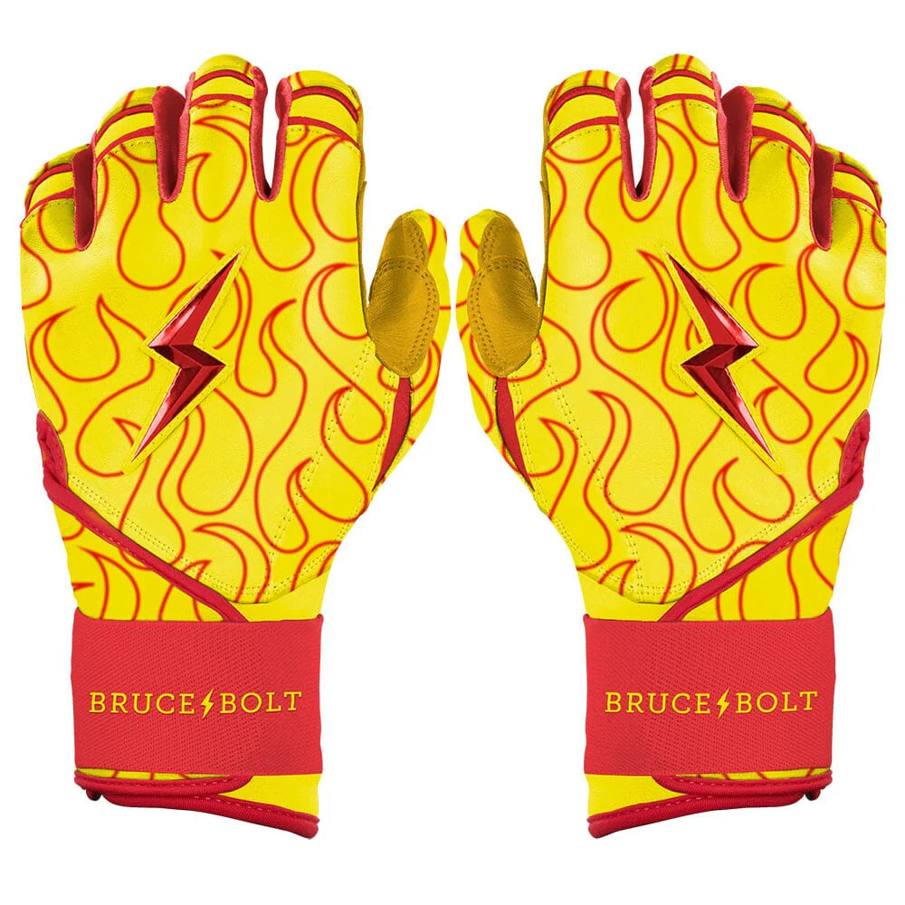 Harrison Bader Signature Series Long Cuff Batting Gloves - Flames