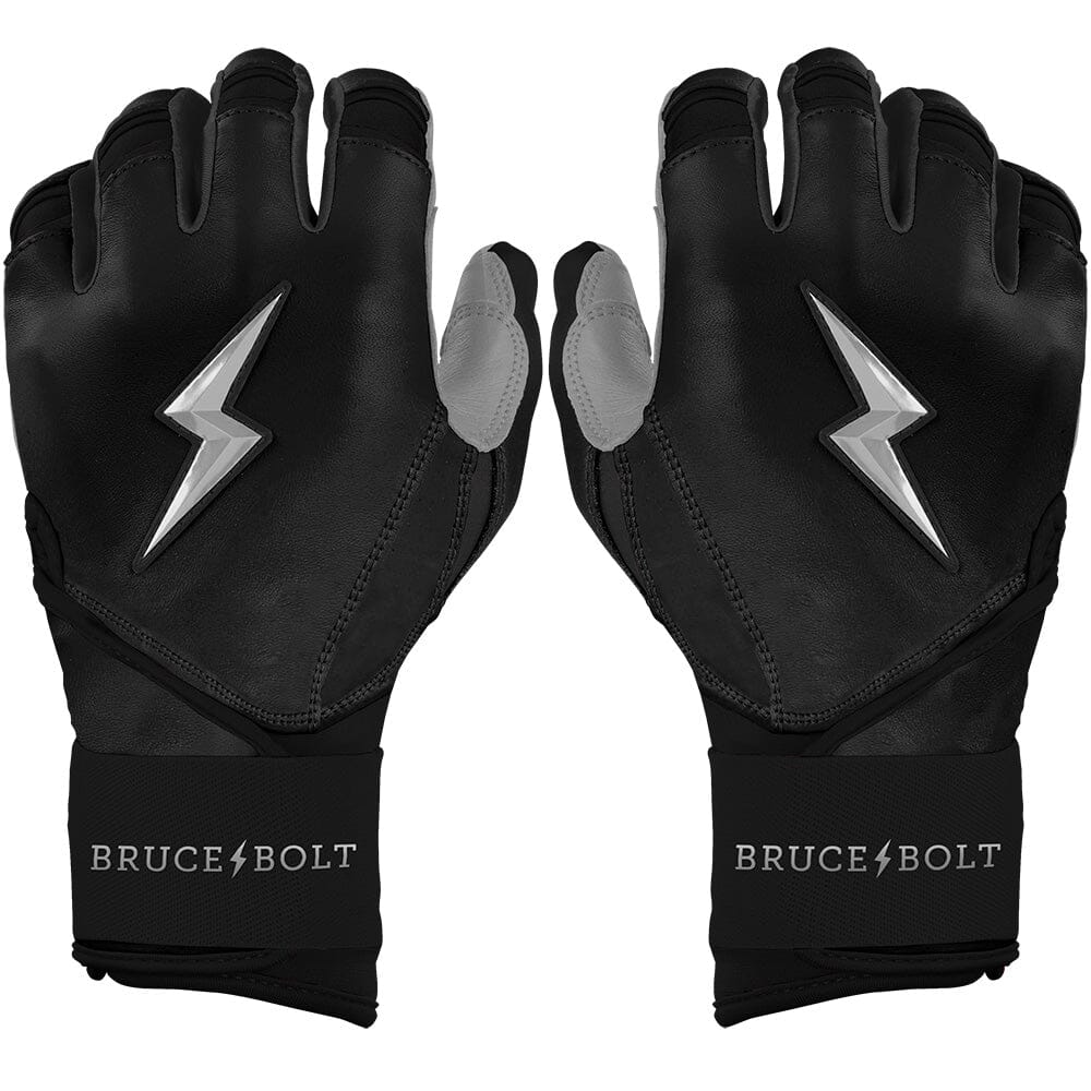 Chrome Series Long Cuff Batting Gloves - Black