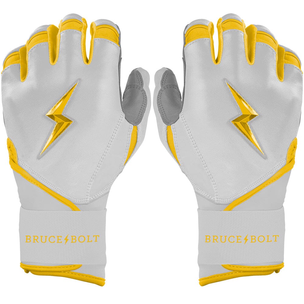Chrome Series Long Cuff Batting Gloves - Yellow