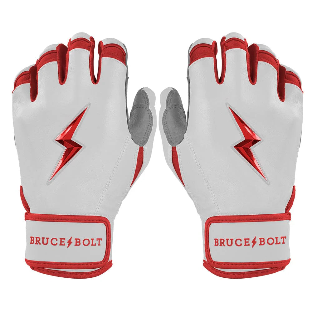 Chrome Series Short Cuff Batting Gloves - Red