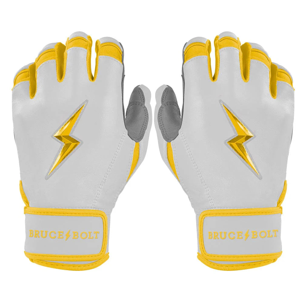 Chrome Series Short Cuff Batting Gloves - Yellow