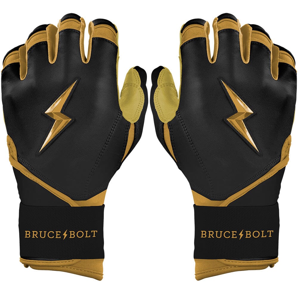 Gold Series Long Cuff Batting Gloves - Black/Gold